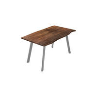 ESSTISCH LAXMI - Silberfarben/Braun, Holz/Metall (80/120/77cm) - SAM