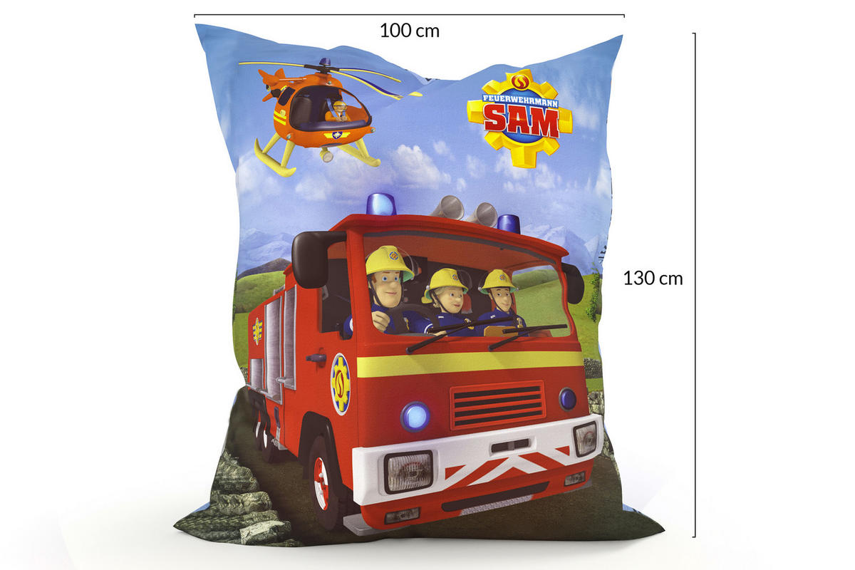 KINDER-SITZSACK - Feuerwehrmann Sam - Rot/Weiß, Textil (100/25/135cm) - Green Bean