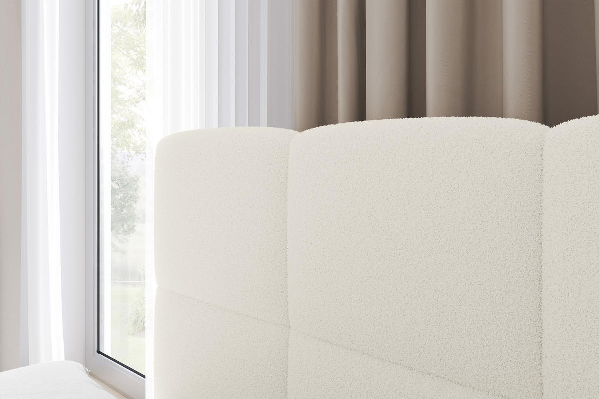 EINZELBETT Jugendbett mit Bettkasten Rechts, ohne Matratze - LIVY 80x200 Beige - Hellbraun, Holzwerkstoff/Textil (80/200cm) - ALTDECOR