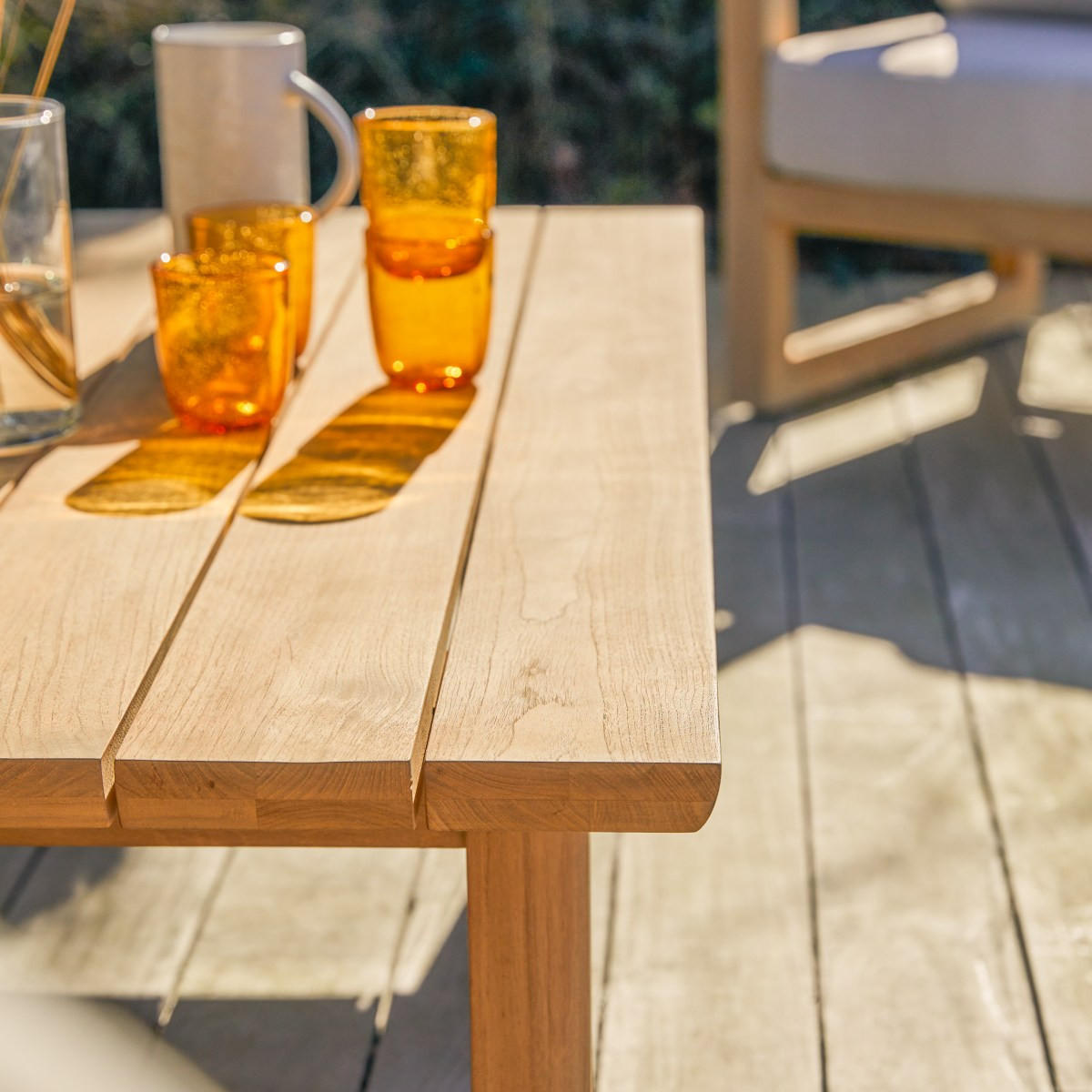 GARTENLOUNGE 1-tlg Noah Natur aus Teak - Naturfarben, Holz (80/140/40cm) - Tikamoon