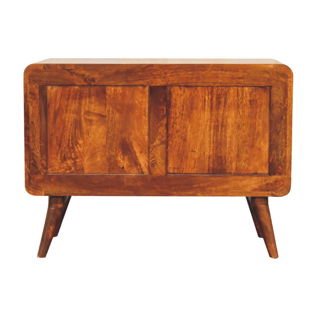 KOMMODE Massivholz Kastanienbraun, 2 Schubladen - Dunkelbraun/Messingfarben, Mangoholz/Holz (80/58/35cm) - Artisan Furniture