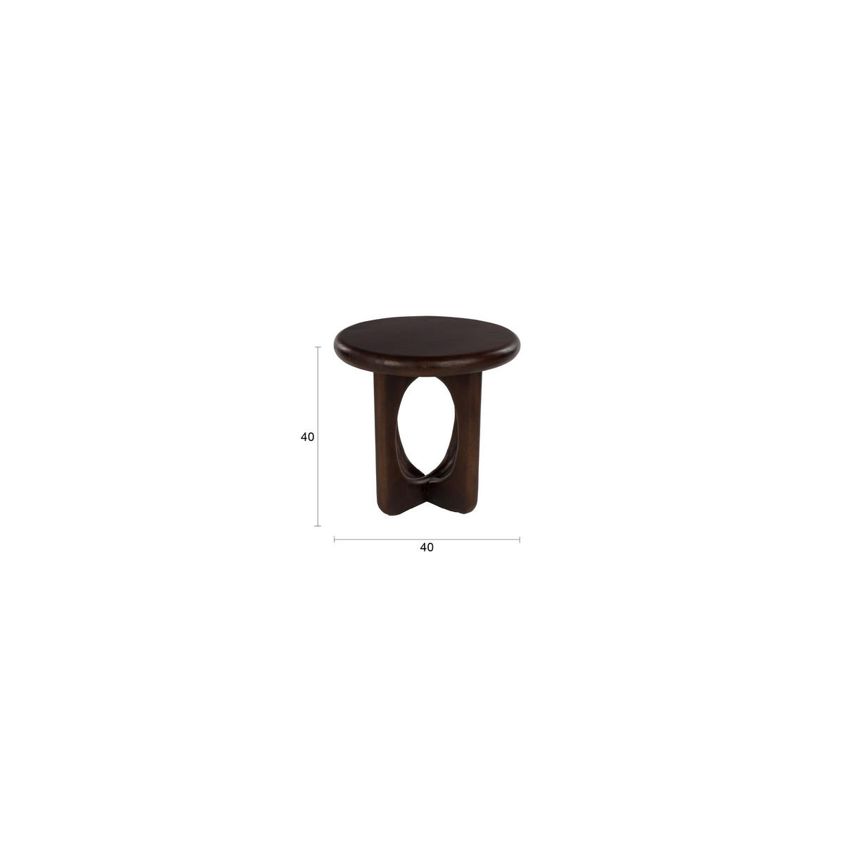 BEISTELLTISCH Jani Rund 40 cm Dunkelbraun - Braun, Holz (40/40/40cm) - Housecraft Living