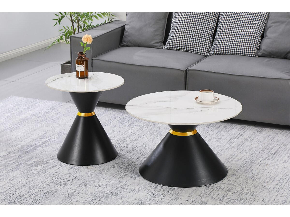 COUCHTISCH lune Weiß - Weiß, Keramik (70/70/42cm) - Habitat Garten