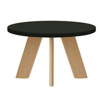 COUCHTISCH LEX Durchmesser 60 cm, Minimalistisch und zeitlos - Eiche Schwarz/Natural - Schwarz/Naturfarben, Holz (60/60/41cm) - Dekori_Interiors