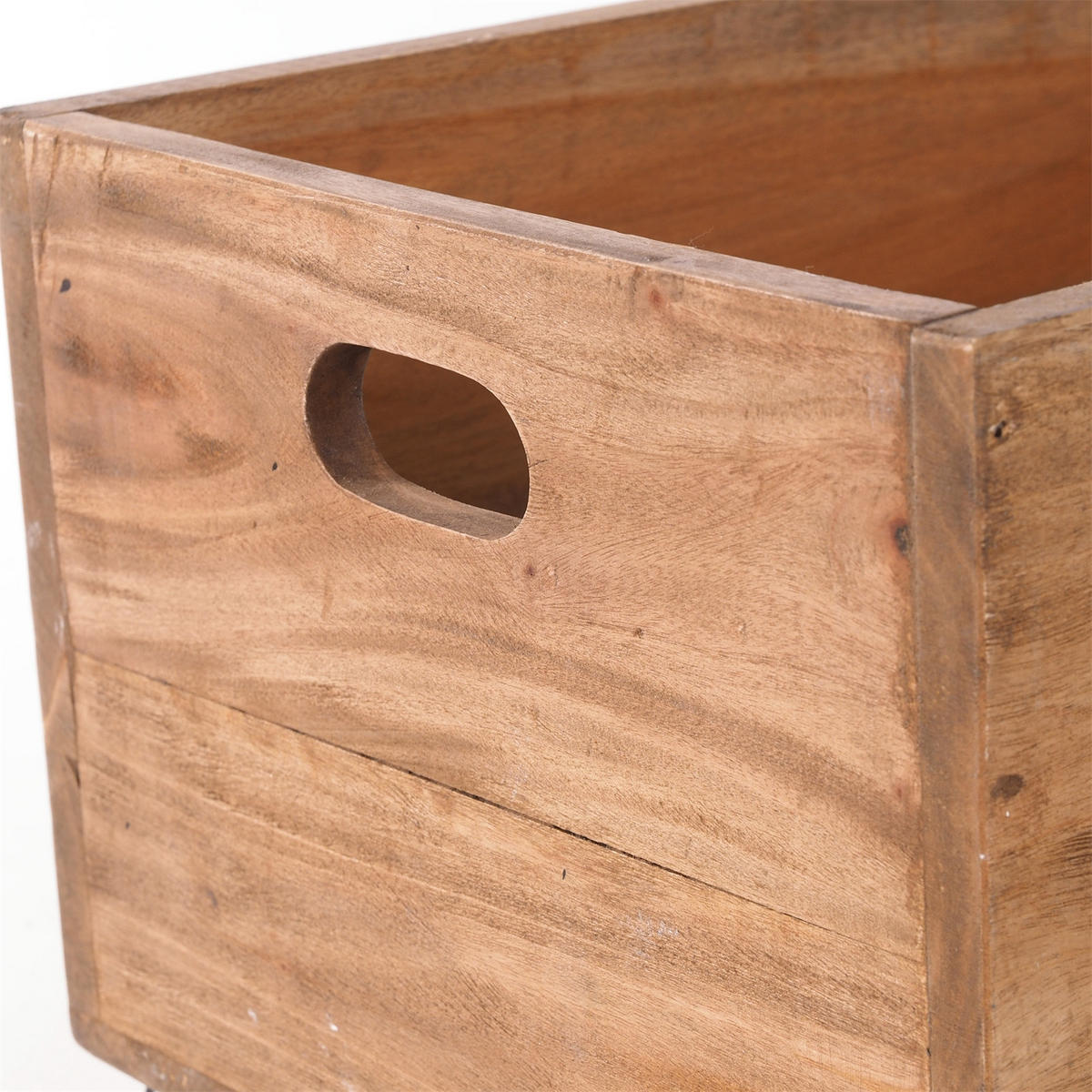 HOLZKISTE BOX Recyclingholz massiv, mit Rollen 01 natur-vintage - Naturfarben, Holz (45/26/30cm) - DESIGN DELIGHTS