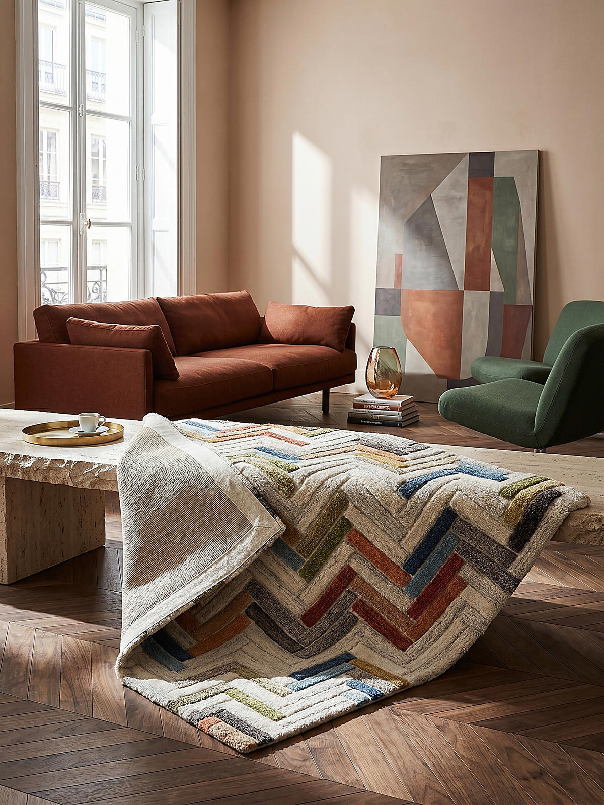 WOLLTEPPICH ESK, geometrisch, Florhöhe 10 mm, Bunt, 160 x 230 cm - Multicolor, Textil (160/230cm) - KADIMA DESIGN