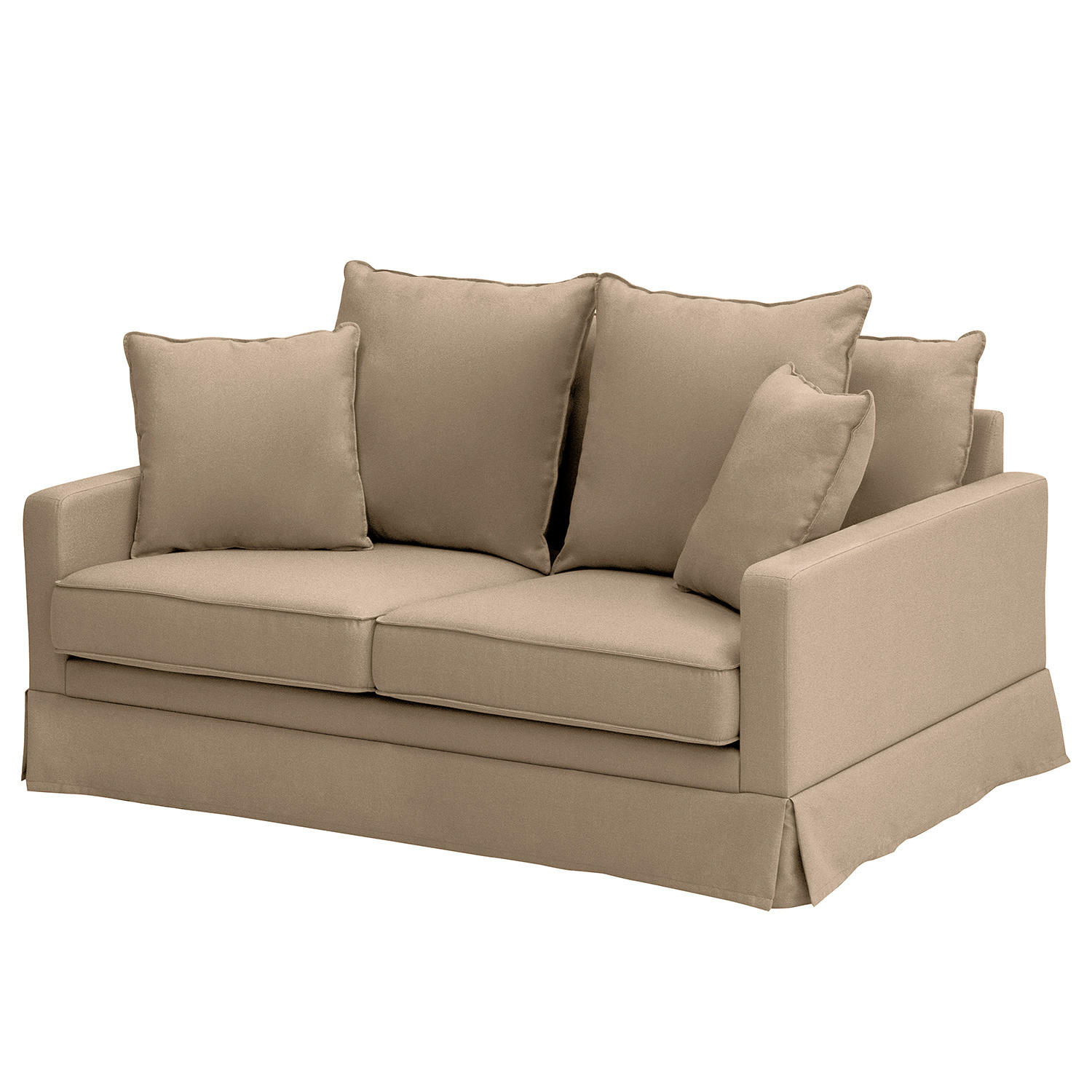 2,5-SITZER SOFA mit Husse - Webstoff - Hellbraun, Textil (170/89/110cm) - home24