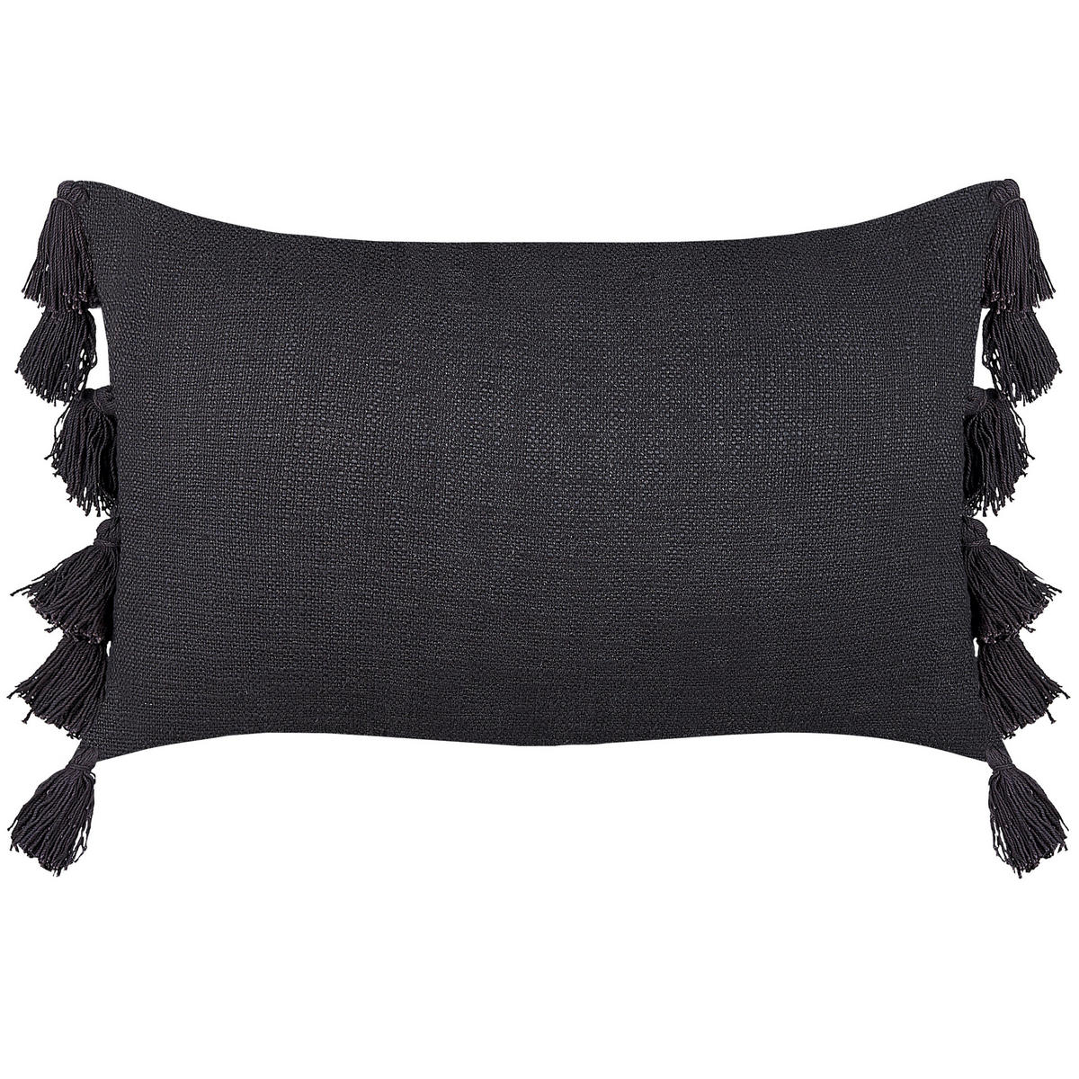 DEKOKISSEN 2er-Set Dunkelgrau 35/55 cm Lythrum - Dunkelgrau, Naturmaterialien/Textil (35/55cm) - Beliani