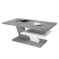 COUCHTISCH rechteckig Beton Weiß mit Ablage - Hellgrau/Weiß, Holzwerkstoff (60/110/45cm) - designimpex