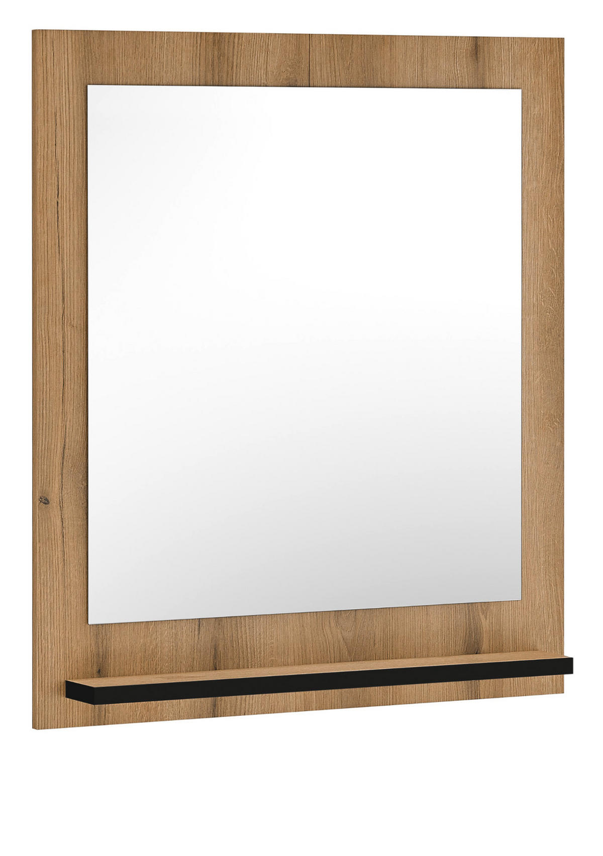 WANDSPIEGEL Evoke Eiche 79 x 89 cm, Garderobenspiegel mit Ablage - Eichefarben, Glas/Holzwerkstoff (79/89/10cm) - Furn.Design