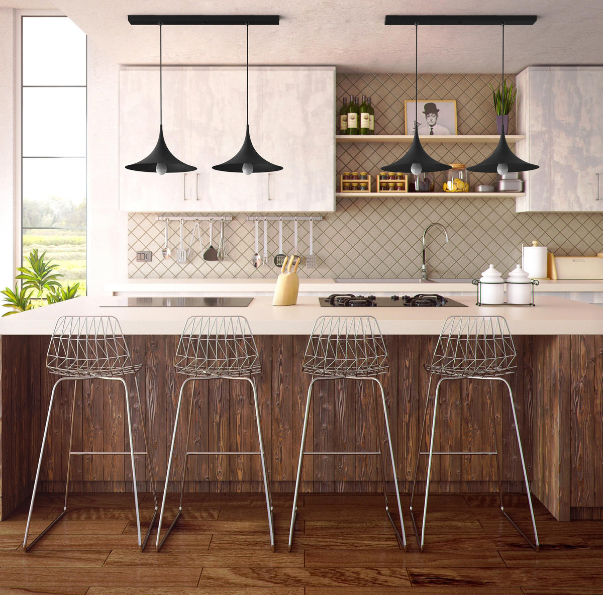 HÄNGELEUCHTE - Schwarz, Metall (33/70/16cm) - Lumicom