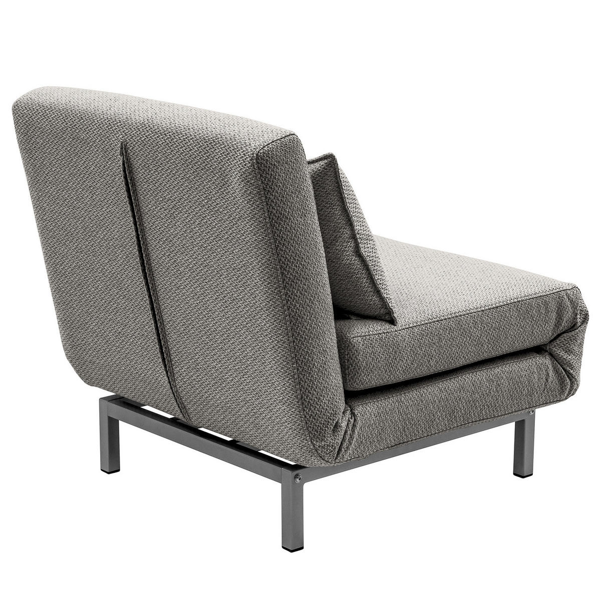 SCHLAFSESSEL - Silberfarben/Grau, Textil/Metall (77/80/85cm) - home24