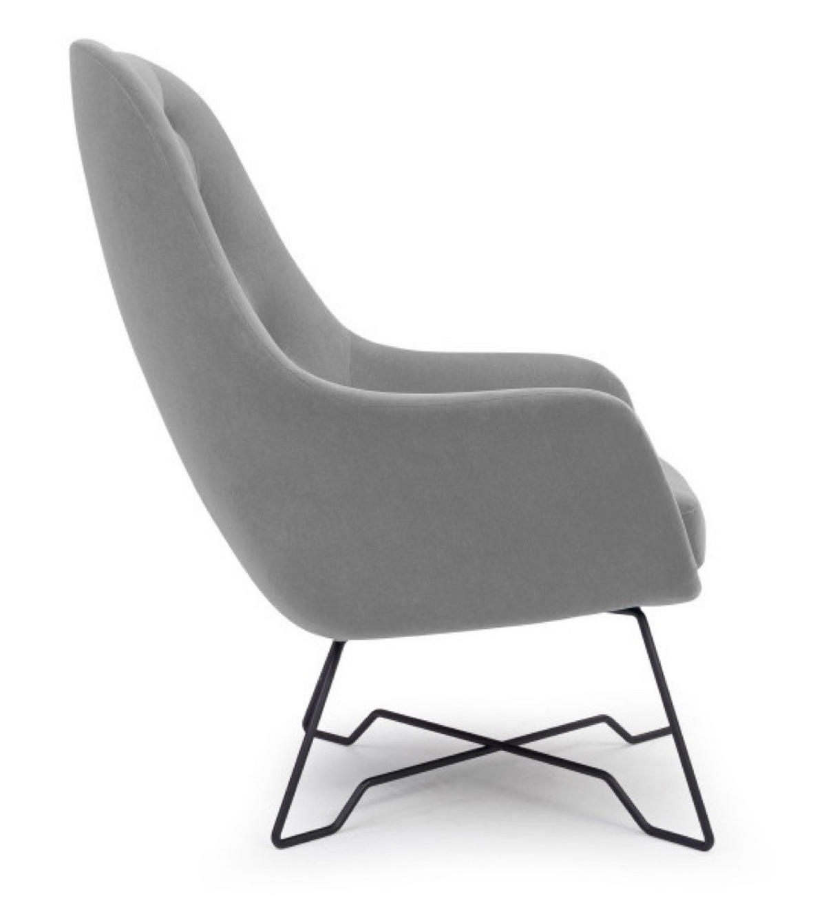 SESSEL Hellgrau ENZO Gepolstert Mit Gestepptem Rückenlehne - Grau, Textil (72.5/101.5/83cm) - Sepro Meble