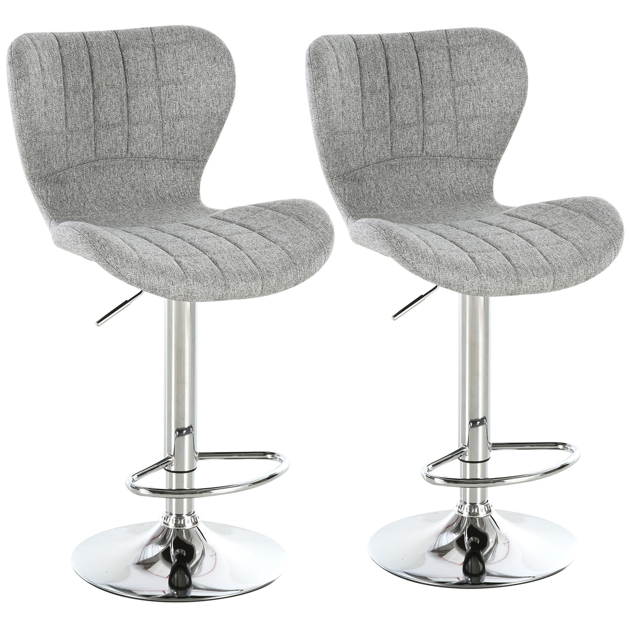BARHOCKER 2er-Set DE-14687 höhenverstellbar & 360° schwenkbar Grau - Grau, Metall (51.5/111.5/47cm) - ComfortXL