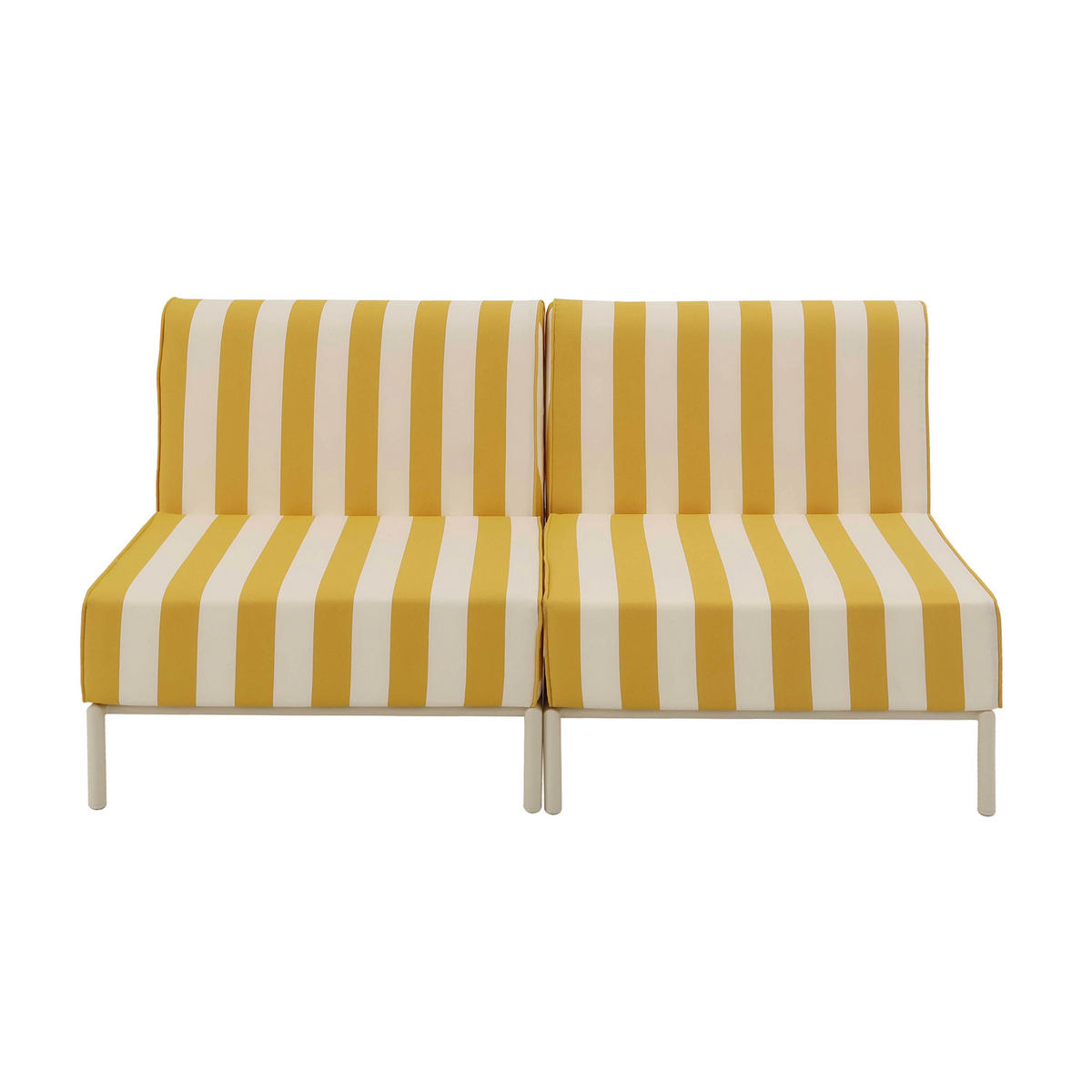 GARTENSOFA mit 2 Sitzplätzen, Gelb - Gelb, Textil (144/78/80cm) - Oviala