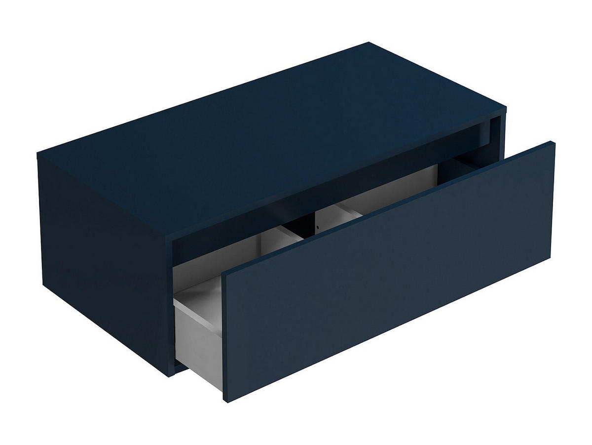 WASCHBECKENUNTERSCHRANK - 94cm x 47cm - Holzspan - marineblau - TEANA - Blau, Holz (94/32/47cm) - Vente-Unique