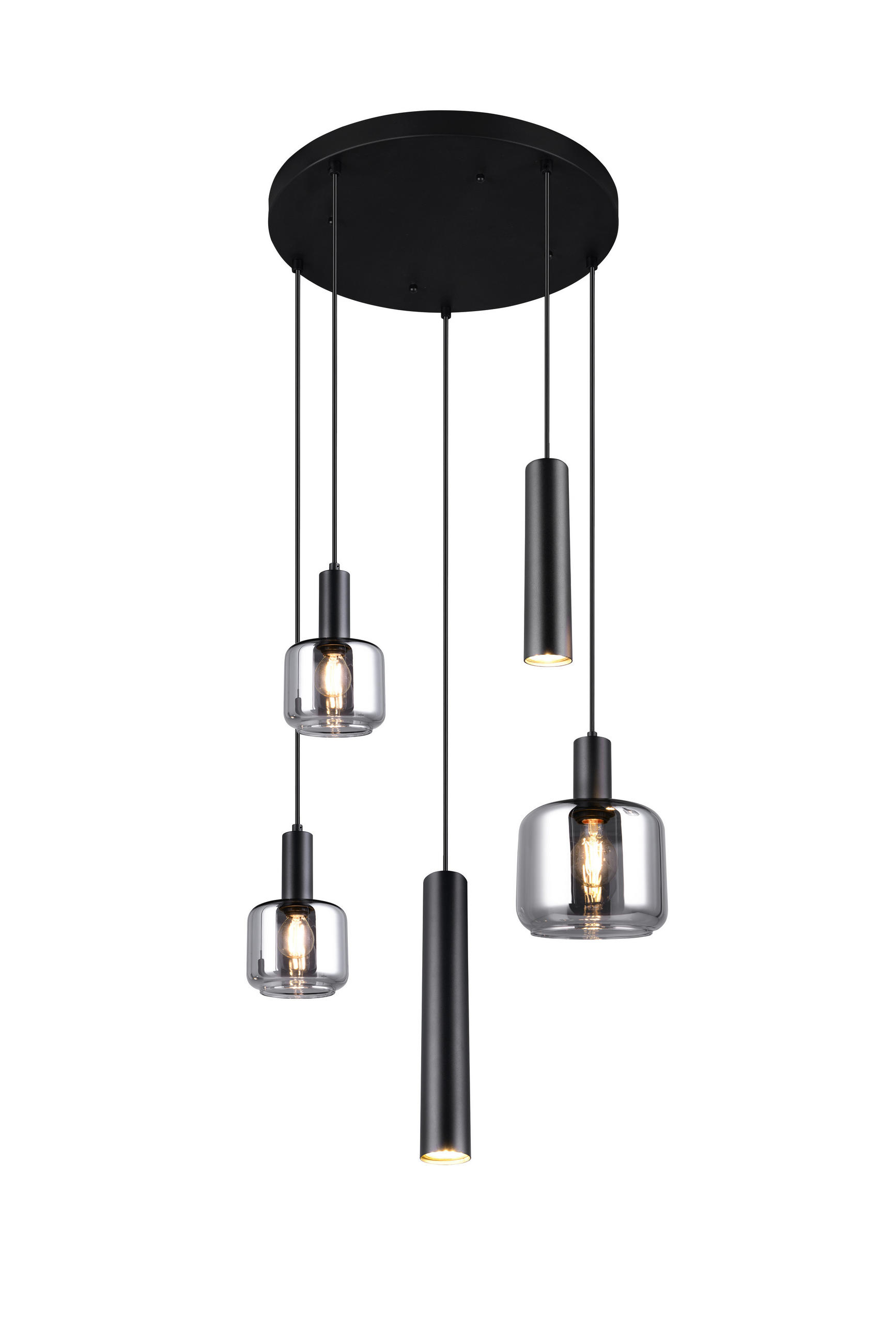 HÄNGELAMPE MATARO - Schwarz - 40/40/150 cm - Schwarz, Metall (40/40/150cm) - Trio Leuchten