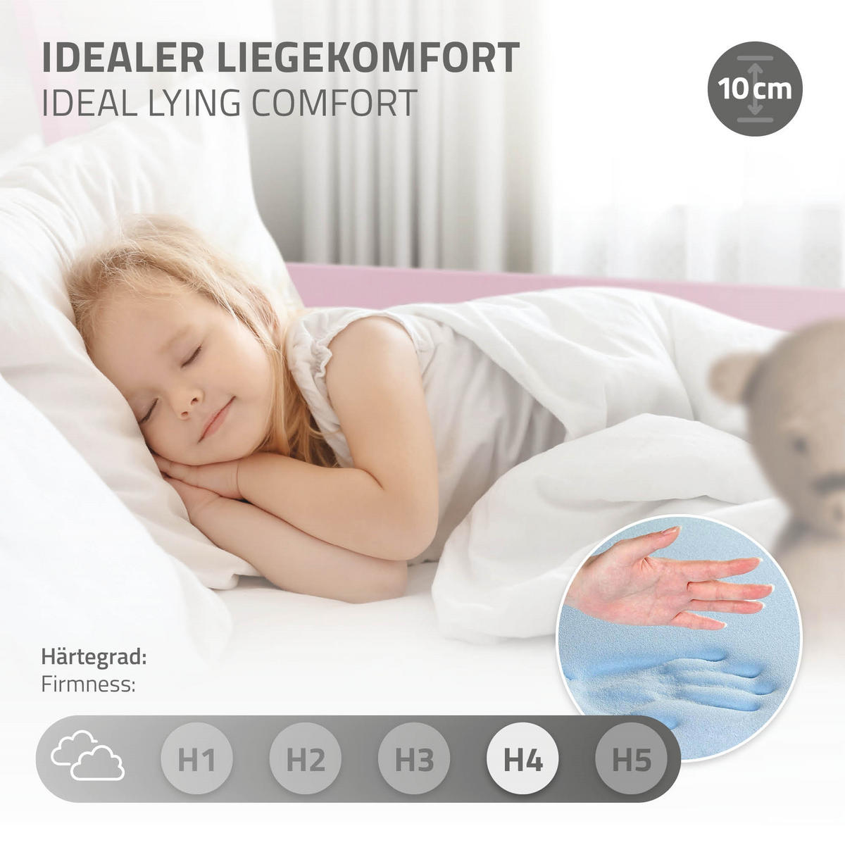 KINDERBETT Tipi mit Matratze 70x140 cm Rosa - Pink, Holz (70/140cm) - ML-DESIGN