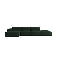 ECKSOFA Cursal L-Form, Stoff Poso, Grün + Hocker, Links - Grün, Holz (341/166cm) - Kaiser Möbel