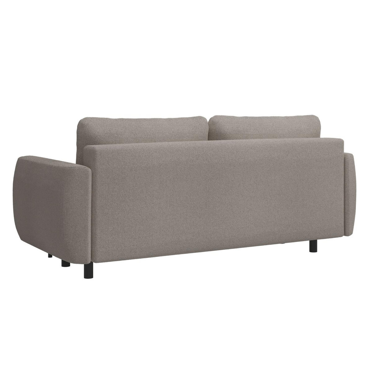 SOFA Rane Hellbraun mit Schlaffunktion - Hellbraun/Schwarz, Textil/Metall (236/90/102cm) - Selsey