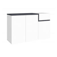 SCHUHSCHRANK Glänzendes Weiß, Schiefer 40/120/80 cm - Schieferfarben/Weiß, Holzwerkstoff (120/80/40cm) - DMORA