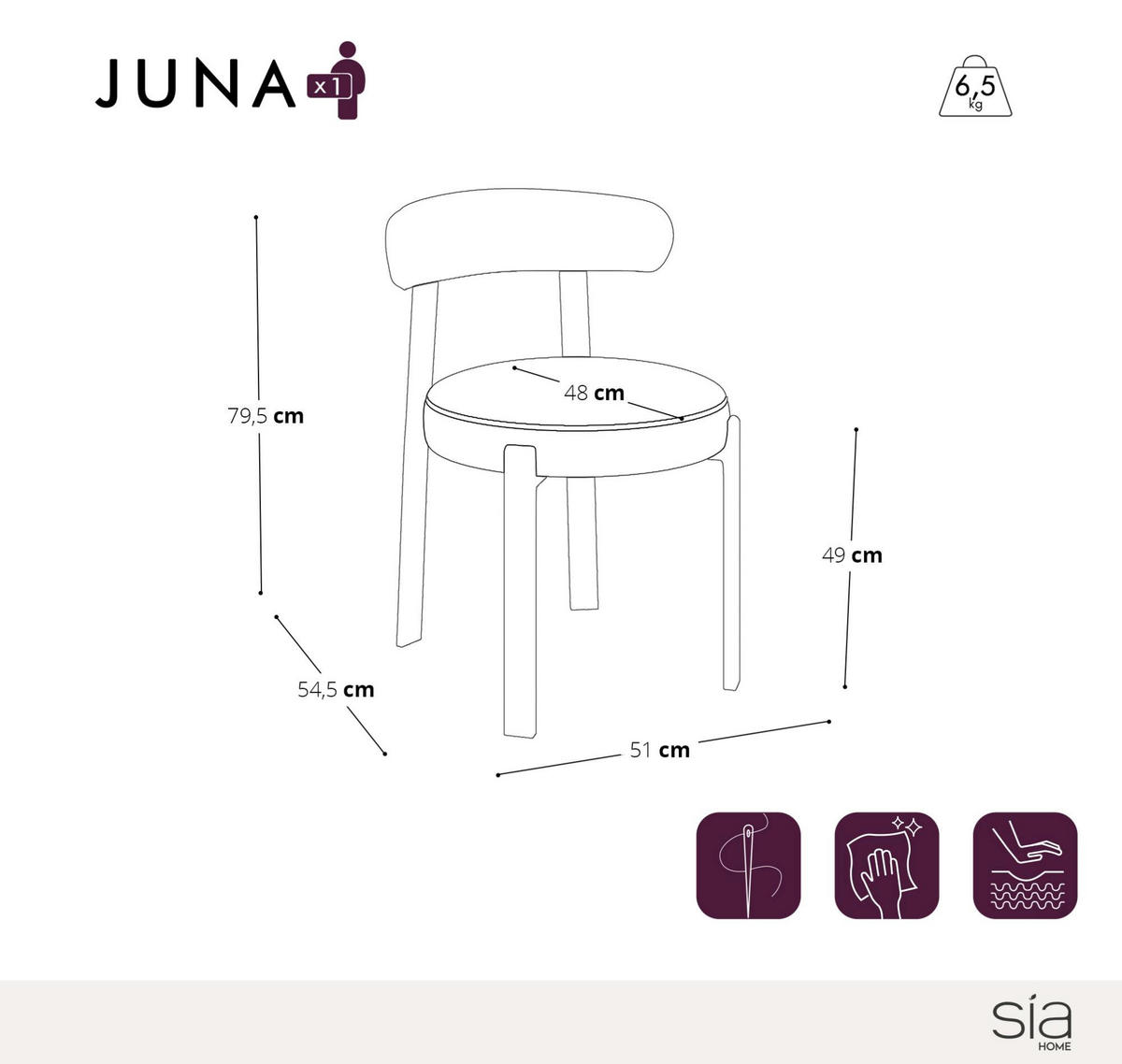 ESSZIMMERSTUHL Chenille-Samt Khakigrün 51cm - Olivgrün/Grün, Textil (51/79.5/54.5cm) - Sia Home