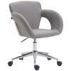 DREHSTUHL Stoff grau - Chromfarben/Grau, Textil/Metall (62/81/56cm) - CLP