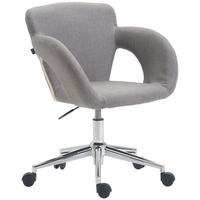 DREHSTUHL Stoff grau - Chromfarben/Grau, Textil/Metall (62/81/56cm) - CLP