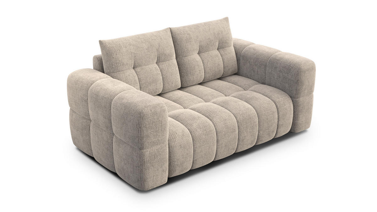 SOFA CLOUDI 2-Sitzer, beige - Beige/Schwarz, Holz/Textil (181/89/104cm) - Courtois Laville