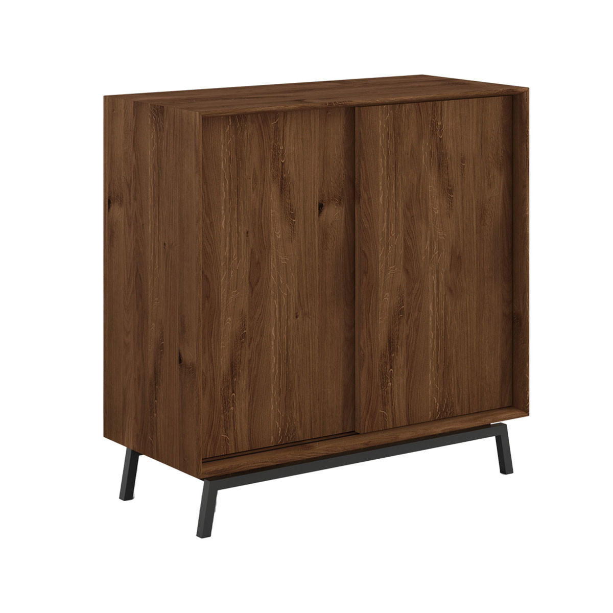 WEINREGAL Modern Loft Eiche eiche tabak 101 / 45 / 101cm - Eichefarben/Dunkelbraun, Holz (101/101/45cm) - Feldmann-Wohnen