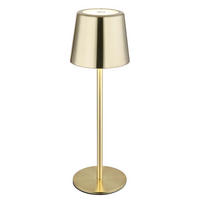 LED TISCHLEUCHTE Messing Metall - Goldfarben, Metall (9.7/9.7/32cm) - Globo Lighting