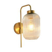 WANDLEUCHTE Canelia, Transparent und goldfarben, 34.5cm - Transparent, Glas (15/34.5/24cm) - KOSILUM