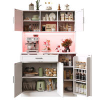 ANRICHTE 110/38/180 cm in Weiß mit LED-Beleuchtung und Steckdosenleiste - Weiß, Holzwerkstoff (110/180/38cm) - Flora Grace