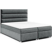 BOXBETT mit Bettkasten Trinity K1 Bonellfederkern inkl. Topper - Graphitfarben, Holz/Holzwerkstoff (200/200cm) - Best For Home