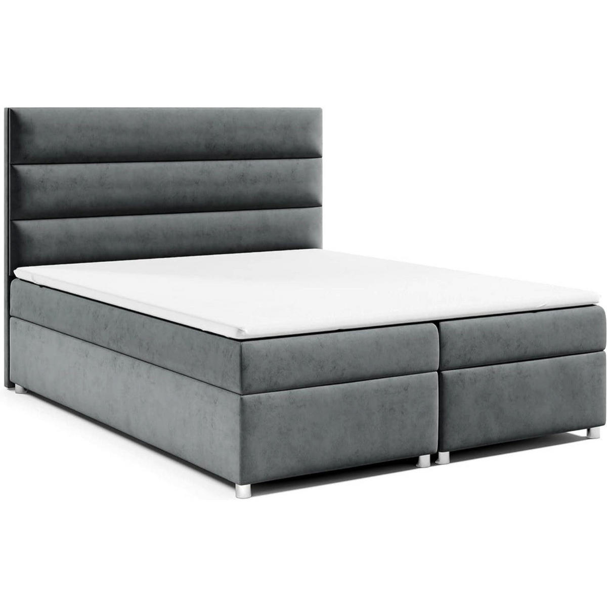 BOXBETT mit Bettkasten Trinity K1 Bonellfederkern inkl. Topper - Graphitfarben, Holz/Holzwerkstoff (200/200cm) - Best For Home