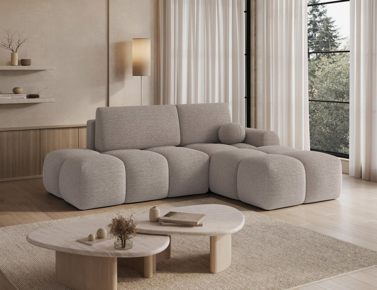ECKSOFA VITTARIO mit Schlaffunktion & Bettkasten – Modernes L-Sofa 227 cm, inklusive Kissen - Beige, Kunststoff (227/95cm) - Wohnideebilder