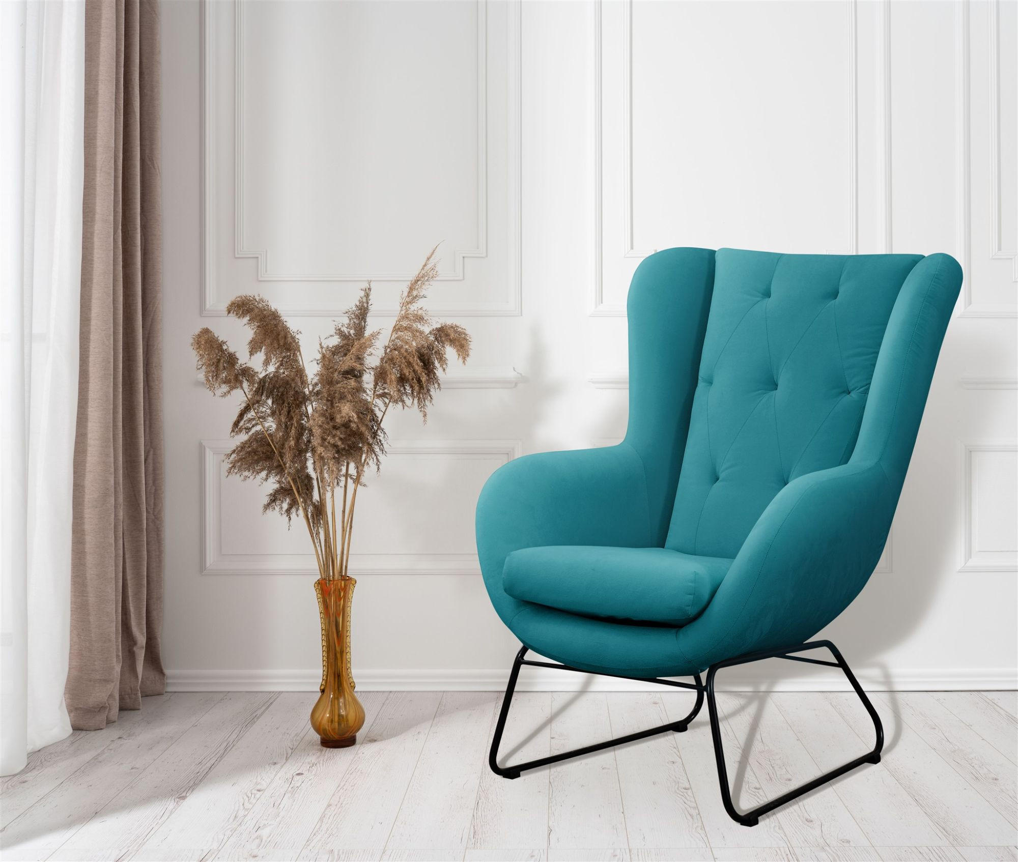 SESSEL Artemis In Kronos - Türkis, Holzwerkstoff/Textil (80/105/100cm) - Fun Möbel