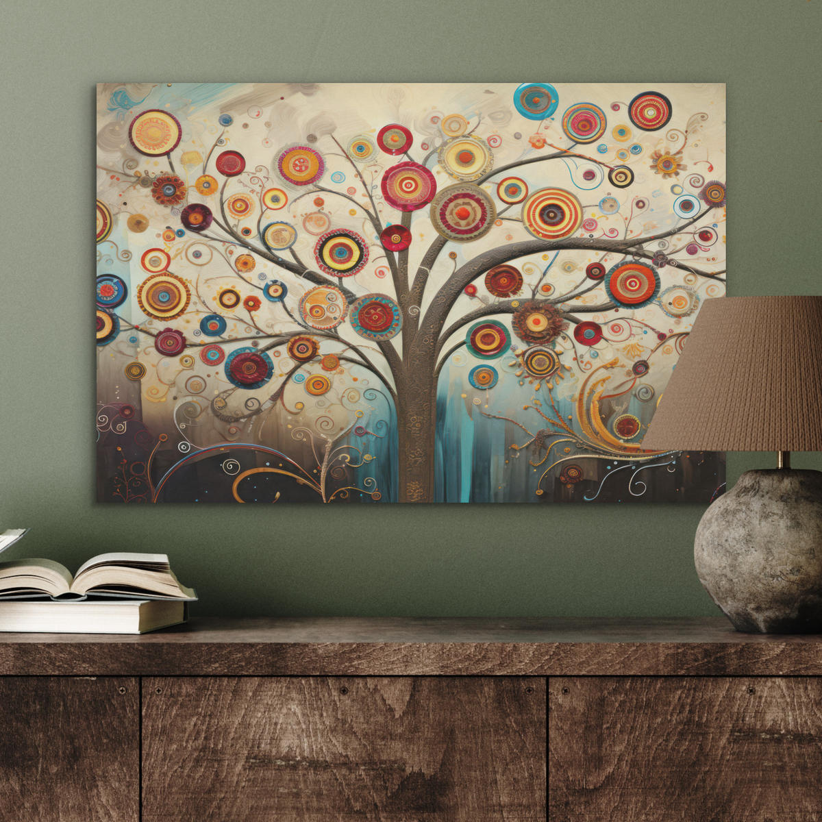AKUSTIKBILD Baum - Baum des Lebens - Farbe Wanddeko 70x50 cm - Braun, Kunststoff (70/50/0.9cm) - MuchoWow