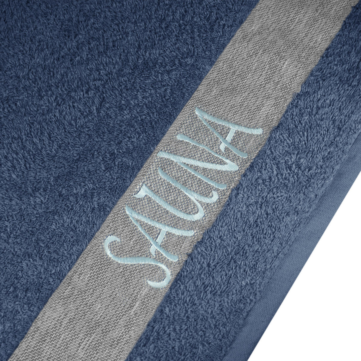 SAUNAKILT Herren Jeansblau, Lima Saunahandtuch mit Klettverschluss - Pastellblau, Textil (140/55cm) - Lashuma