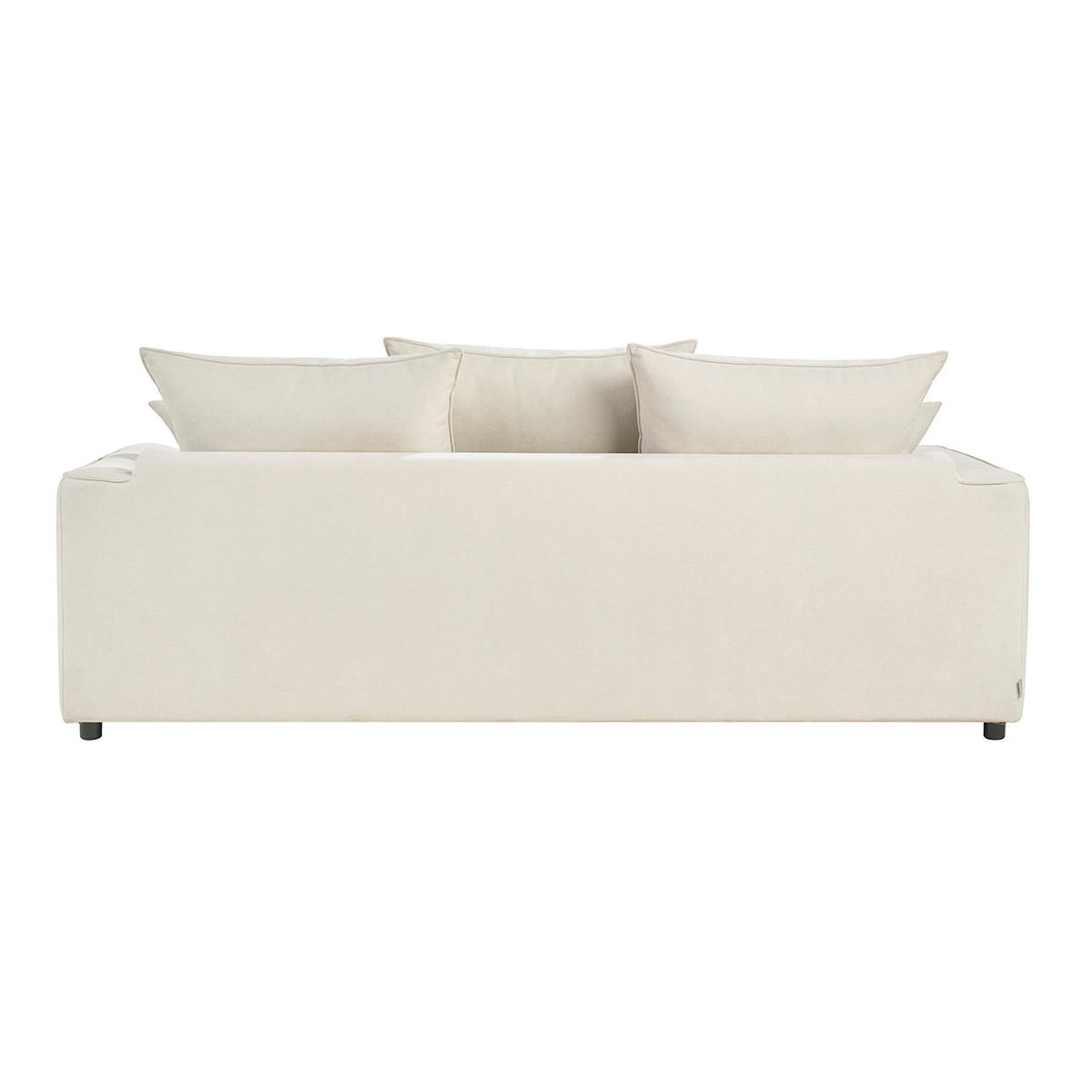 SCHLAFSOFA mit 3 Sitzen in Beige Samtoptik mit 12 cm Matratze ARMAND - Beige, Textil (100/80/217cm) - Miliboo