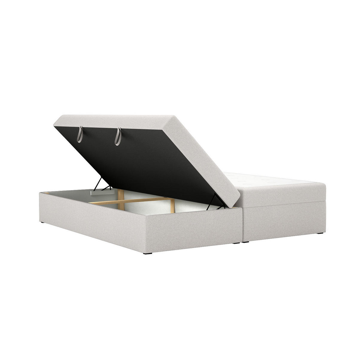 BOXSPRINGBETT Huush 200x200 cm, Hellgrau - Hellgrau, Textil (200/200cm) - Fedve