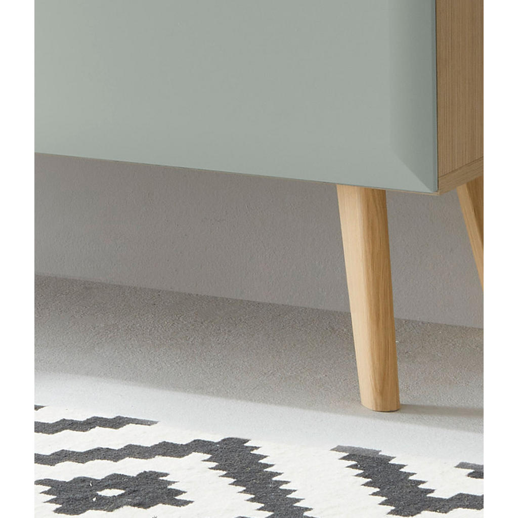Thumbnail - Furn.Design Sideboard, Pastellgrün, Eiche, Holzwerkstoff, Nachbildung, Echtholz,Eiche, Uni, Holz Optik, 2 Fächer, 3 Schu...