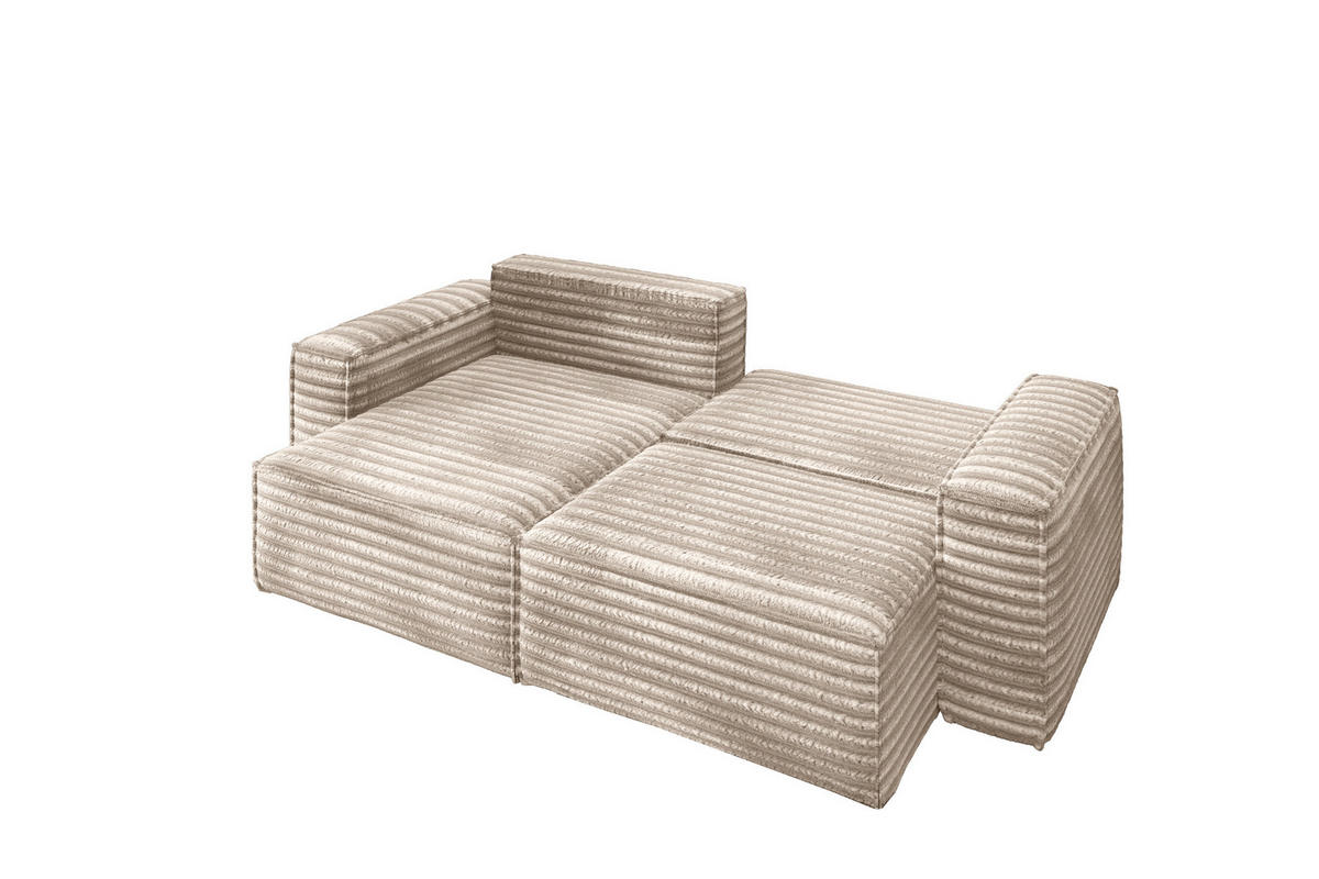 ECKSCHLAFSOFA Bohoo-Ecksofa mit Schlaffunktion stoff Velo Beige Links - Beige, Holz/Textil (140/248cm) - Kaiser Möbel