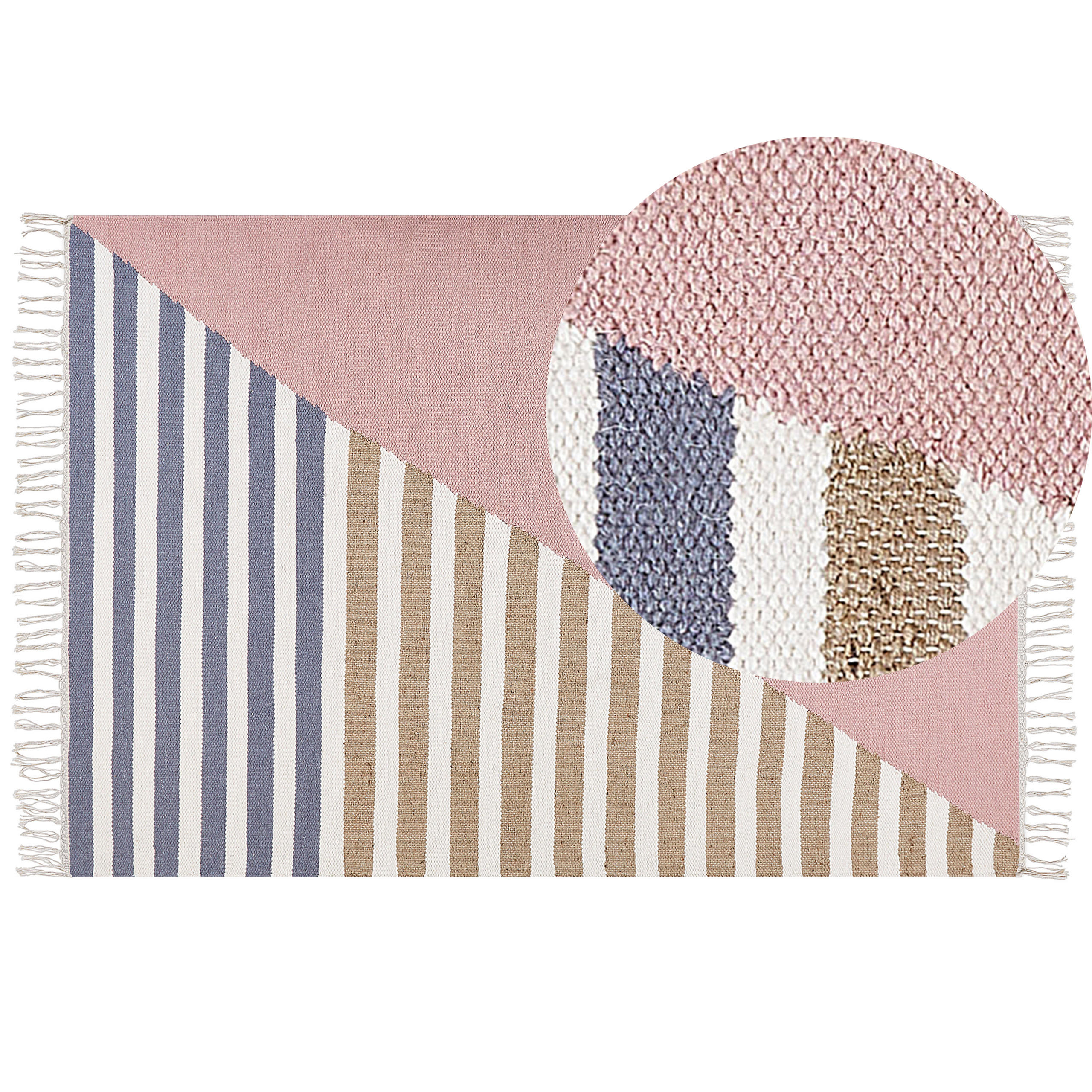 TEPPICH geflochten Engiz 200/140 cm - Multicolor, Textil (140/200cm) - Beliani