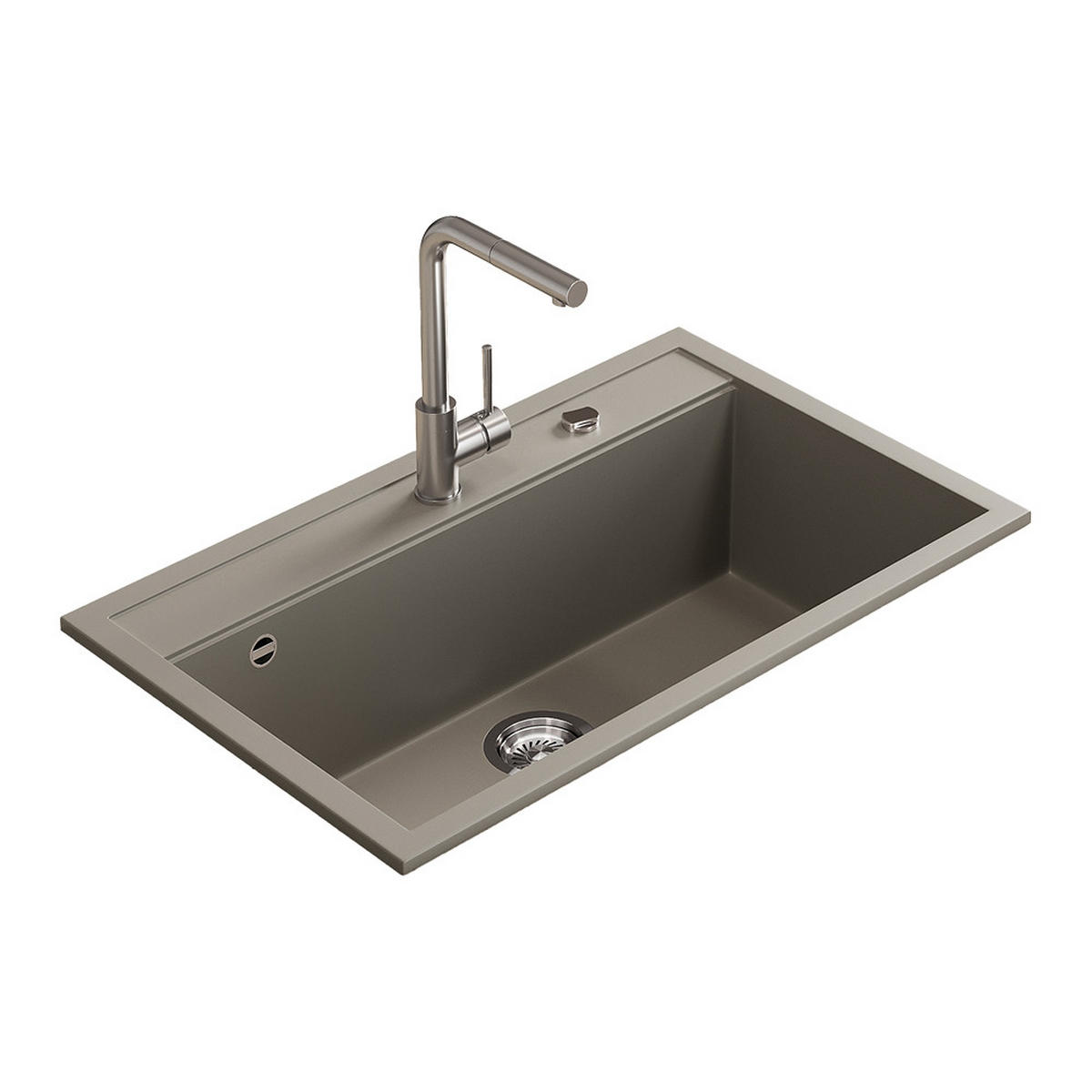 SPÜLBECKEN Sydney Beton 80 x 51 cm - Grau, Keramik (80/20/51cm) - Bergstroem