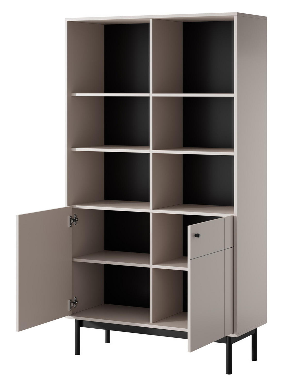 REGAL 100 cm Lunaris mit 2 Türen, Kaschmir - Kaschmir, Holz (103/185/39cm) - Emporius