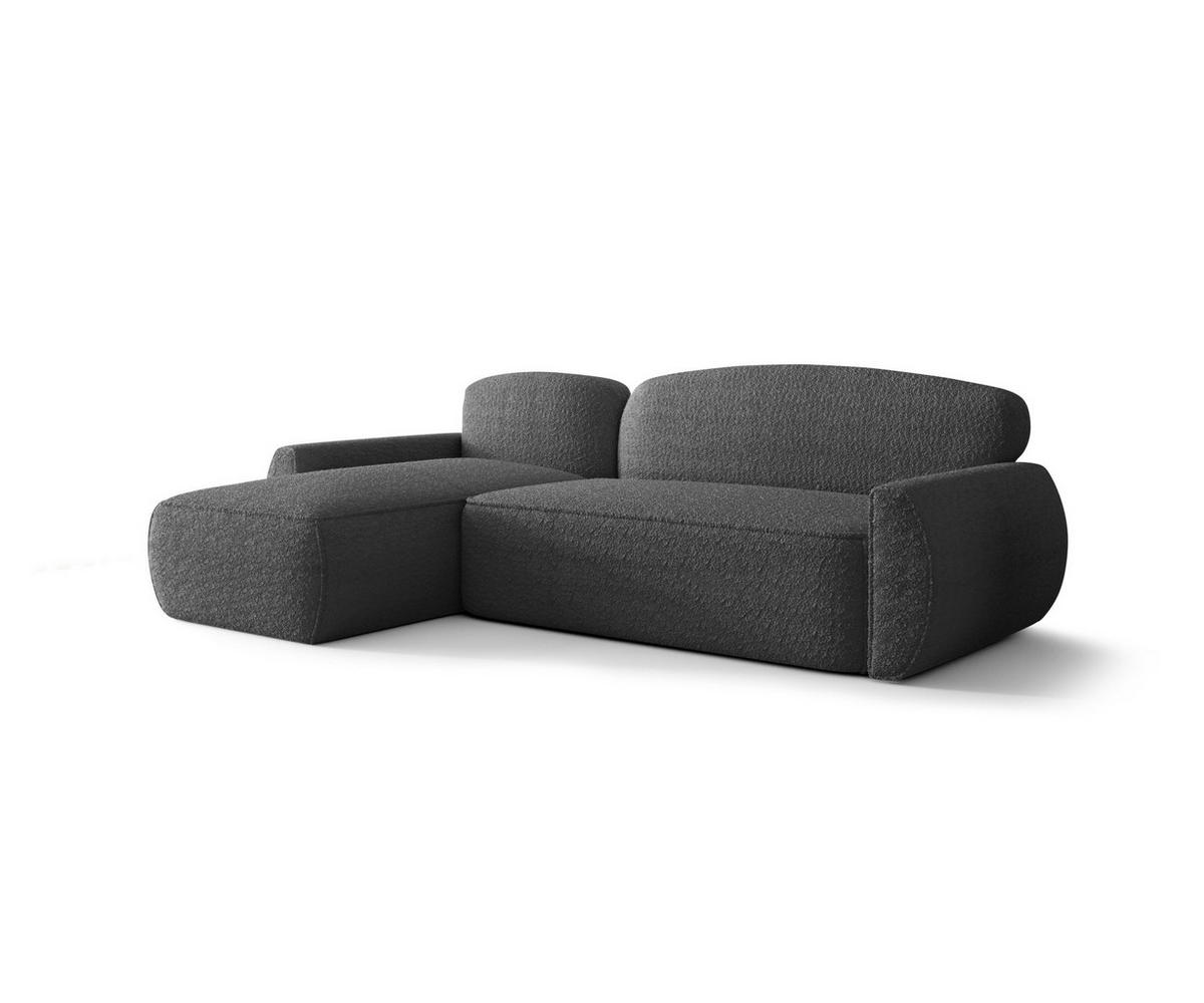 ECKSOFA mit Schlaffunktion LUCAS Quelle 92 Links - Dunkelgrau, Textil (240/145cm) - Bedante