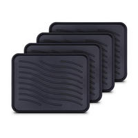 SCHUHABTROPFSCHALE ( 4er Pack ) Schuhwanne mit hohem Rand ( 38 x 38 x 2,5cm ) - Wasserdicht Abtropfunterlage und Schuhmatte Schuhe - Schwarz, Kunststoff (38/38cm) - Bestlivings
