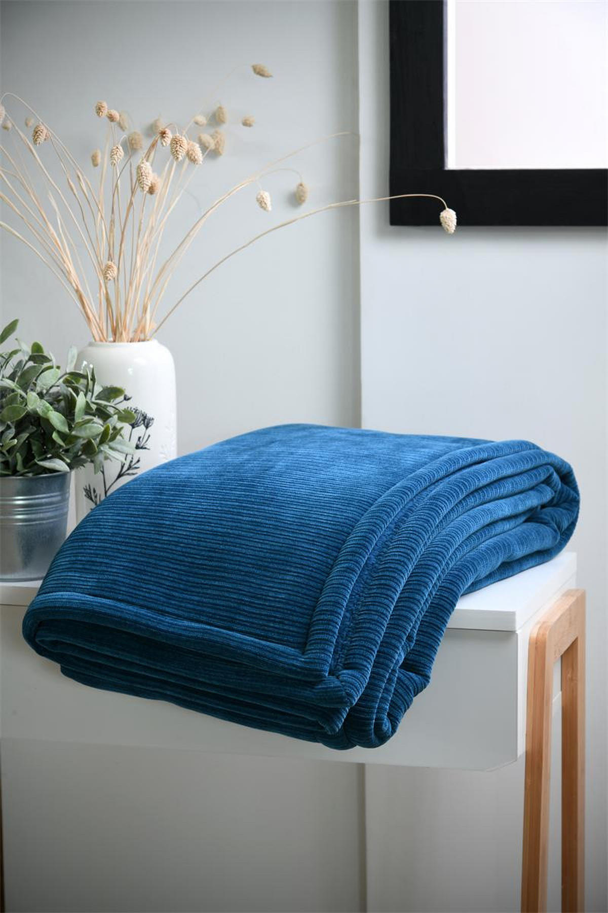 PLÜSCHDECKE Clayton 130/160 cm - Blau, Textil (160/130cm)