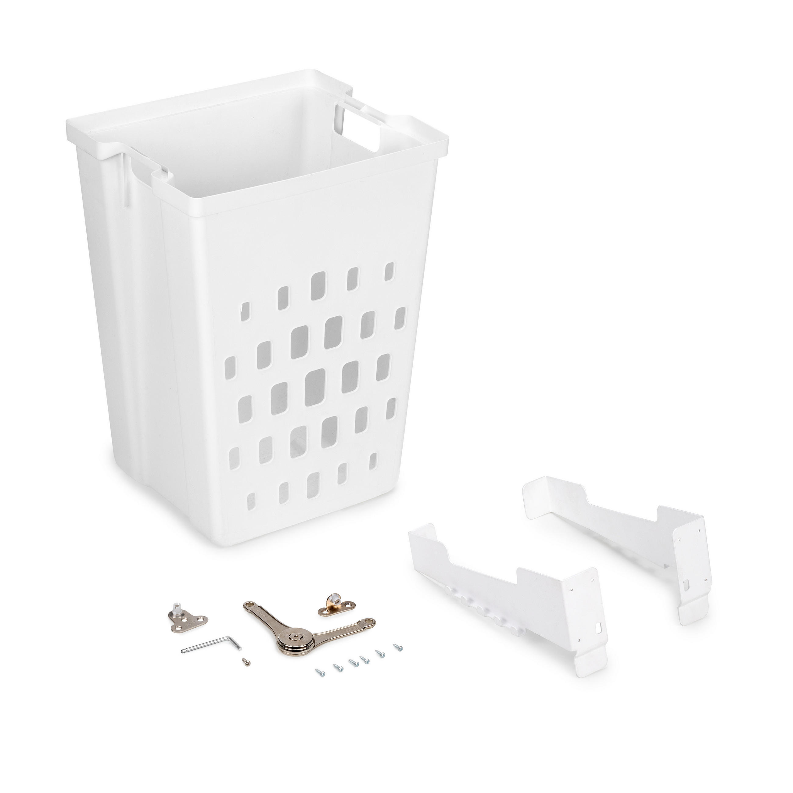 WÄSCHEKORB Laundry mit Flügeltürsystem, 450mm, Kunststoff und Stahl, weiss - Weiß, Kunststoff (35.5/53/41cm) - EMUCA